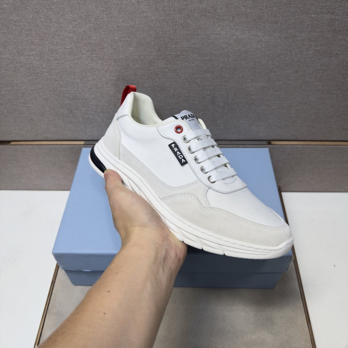 Prada Men's Paneled Low-Top Sneakers